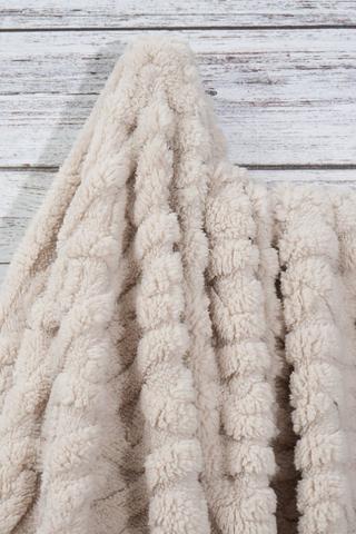 Cable Sherpa Geometric Blanket, 125x150cm
