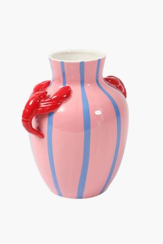 Lobster Stripe Vase, 13x29cm