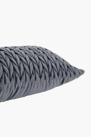 Ruched Velvet Textured Plain Scatter Cushion, 30x80cm