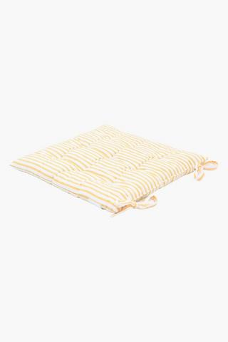 Nile Stripe Cotton Chairpad, 38x38cm