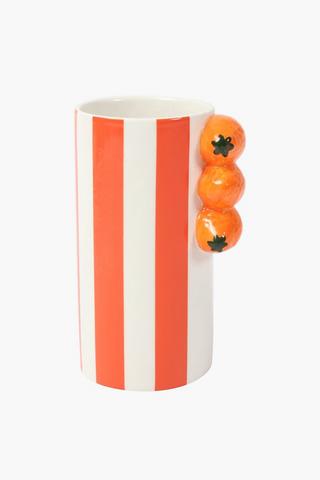 Naartjie Stripe Vase, 8x17.5cm