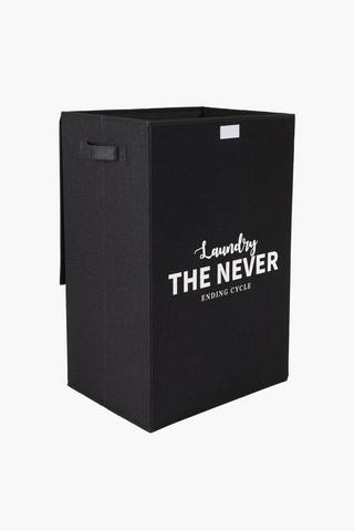 Script Knock Down Laundry Basket