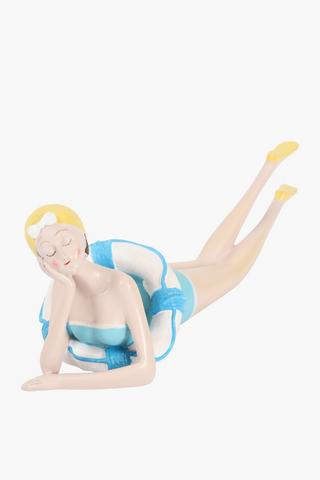 Beach Resting Lady, 30.5x10.5cm