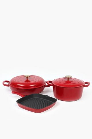 Enamel Round Flat Pot