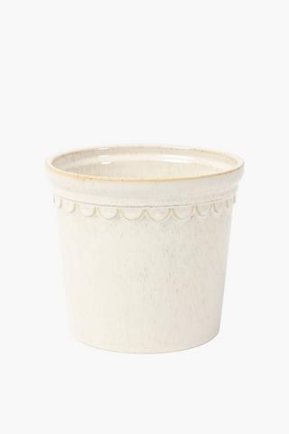 Scallop Edge Planter, 18x16cm