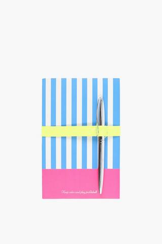 A6 Brights Script Stripe Notebook