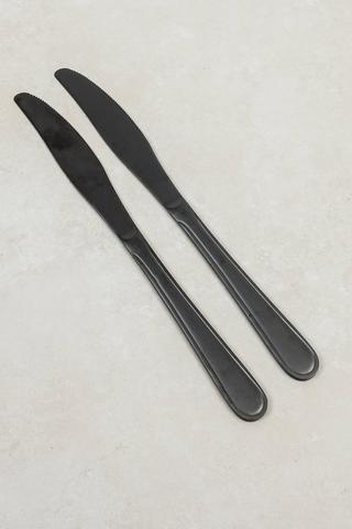 2 Pack Brushed Steel Knives