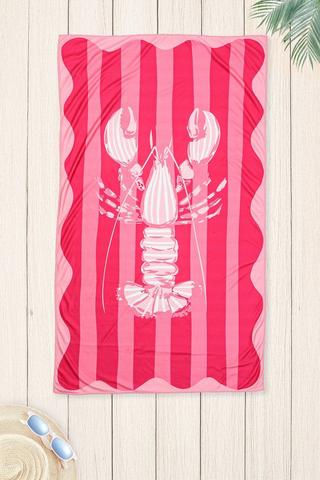 Soft Touch Printed Lobster Beach Towel, 80x150cm