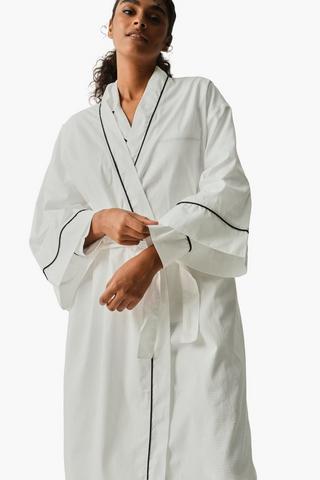 100% Cotton Piped Kimono Medium
