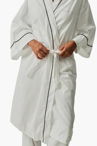 100% Cotton Piped Kimono Medium
