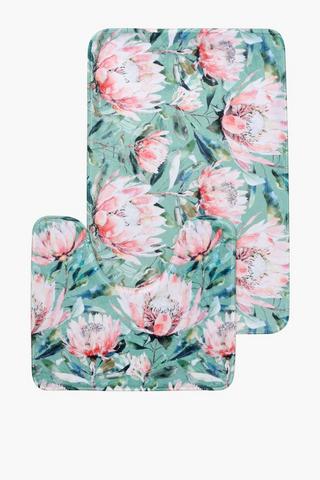 2 Piece Printed Alicedale Foam Bath Mat Set