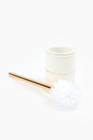 Ceramic Ribbed Toilet Brush Set