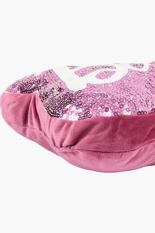 Barbie Shaped Sequins Cushion