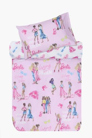 Barbie 132 Thread Count Polycotton Reversible Duvet Cover Set