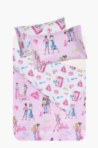 Barbie 132 Thread Count Polycotton Reversible Duvet Cover Set