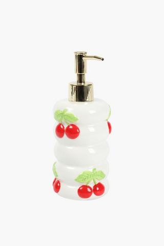 Embossed Ceramic Cherry Soap Dispenser