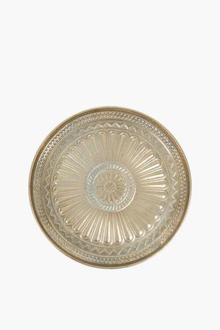Embossed Metal Decor Tray, 40cm