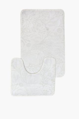 2 Piece Printed Uvongo Foam Bath Mat Set