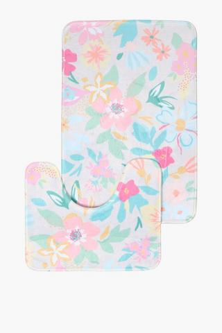 2 Piece Foam Aberdeen Printed Bath Mat Set