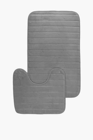 2 Piece Embossed Memory Foam Bath Mat Set