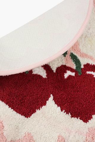 Cotton Round Cherry Bath Mat, 60cm