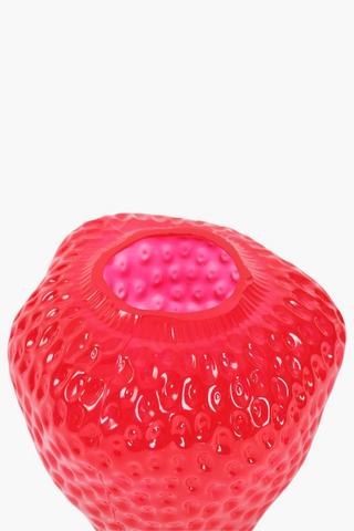 Glass Strawberry Vase, 20cm