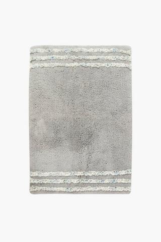 Cotton Stripe Frill Bath Mat, 60x90cm