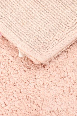 Cotton Stripe Frill Bath Mat, 60x90cm