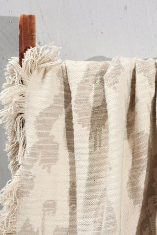 Cotton Jacquard Stripe Throw, 140x180cm