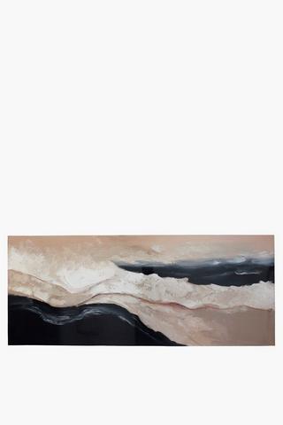 Hand Painted Waves Canvas, 70x170cm