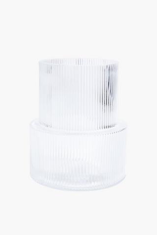 Ribbed Glass Bulb Vase, 18cm