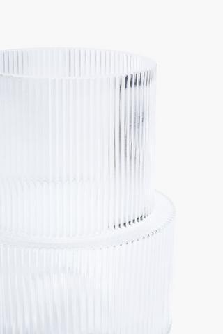 Ribbed Glass Bulb Vase, 18cm