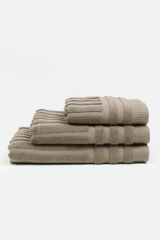 Premium Cotton Manhattan Zero Twist Border Bath Towel