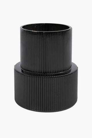 Ribbed Bulb Vase, 15x18.5cm