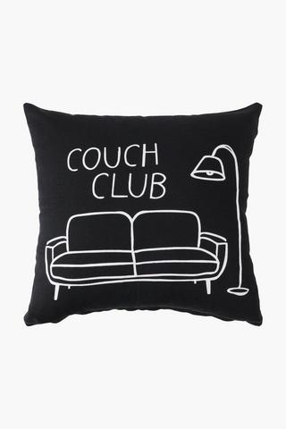 Printed Couch Club Scatter Cushion, 45x45cm