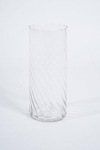 Swirl Glass Cylinder Vase, 25cm