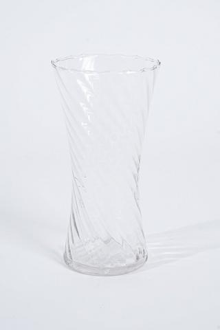 Swirl Glass Belly Vase, 19cm