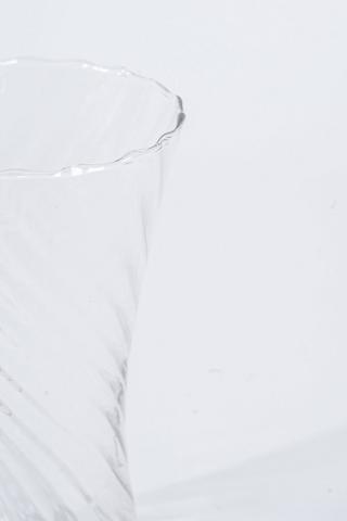 Swirl Glass Belly Vase, 19cm