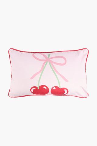 Velvet Cherry Scatter Cushion, 30x50cm