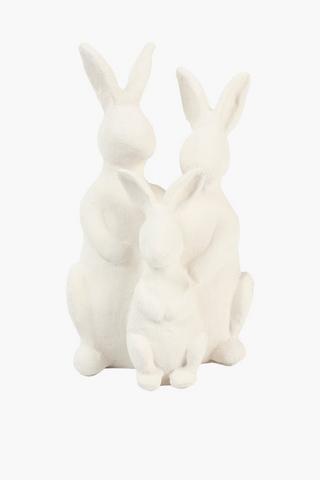 Resin Bunny Family Statue, 9x15cm