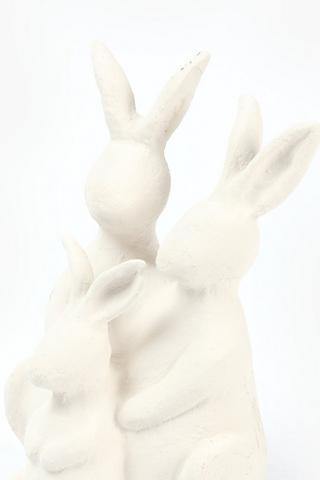 Resin Bunny Family Statue, 9x15cm
