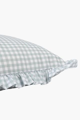 Gingham Frill Scatter Cushion, 60x60cm