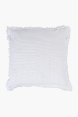Waffle Fringe Scatter Cushion, 60x60cm