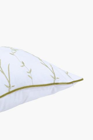 Embroidered Leaf Scatter Cushion, 30x80cm