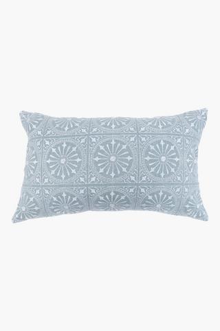 Embroidered Tile Scatter Cushion, 30x50cm