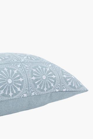 Embroidered Tile Scatter Cushion, 30x50cm