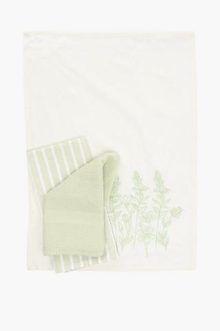 3 Pack Akasia Cotton Tea Towel Set