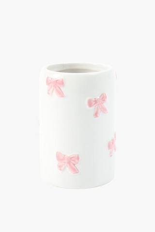 Embossed Ceramic Bow Bath Tumbler