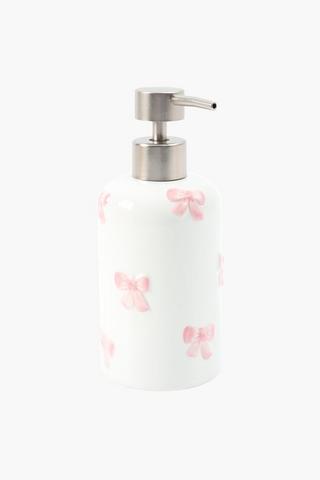 Embossed Ceramic Bow Soap Dispenser