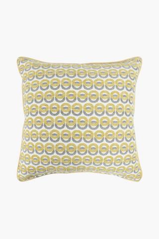 Extra Premium Jacquard Circles Feather Filled Scatter Cushion, 60x60cm